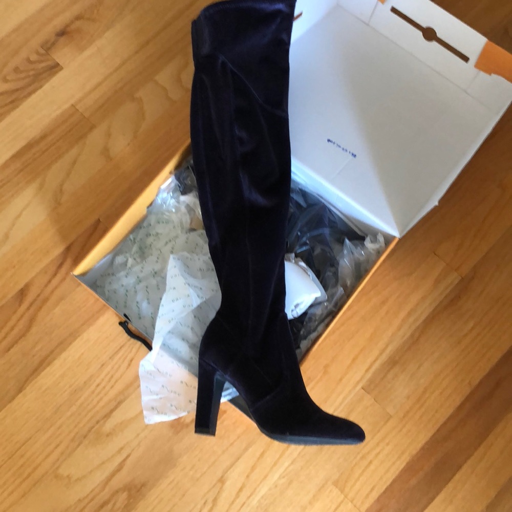 NEW WITH BOX over the knee velvet boots size 6